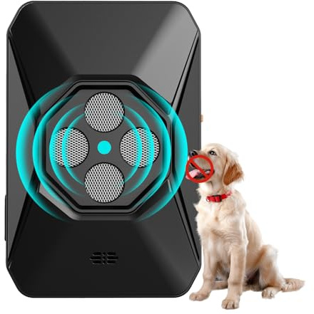 WUGEIN Ultrasuoni per Cani Dispositivo,3 Livelli Regolabile Frequenza Dispositivo Controllo Antiabbaio,Impermeabile Ricaricabile Ultrasuoni per Cani Portata 33 Piedi,per Cani Grandi,Medi,Piccoli