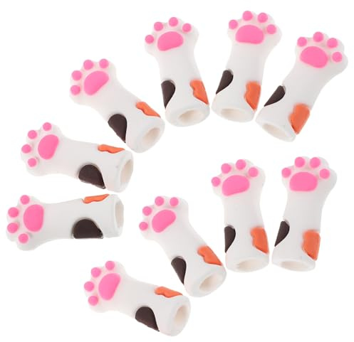 Gogogmee 10 Fundas Protectoras de Silicona de Color Blanco para Alicates de Manicura Forma de Pata de Gato, Reutilizables Protección Completa para Rutina de Cuidado de Uñas