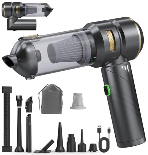 AIPROIN Car Vacuum Portable Cordless, Foldable Handheld Vacuum with Brushless Motor, 22000PA High Power Mini Hand Vacuum Cleaner & Air Blower & Duster & Pump for Home, Pet, Office