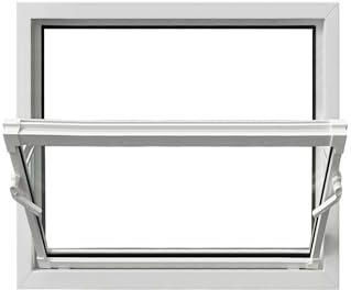Framex Källarfönster 80 x 60 cm, vippfönster insida/utsida vit, dubbelglas 32 mm, PVC för källare, garage, verkstad och trädgårdshus