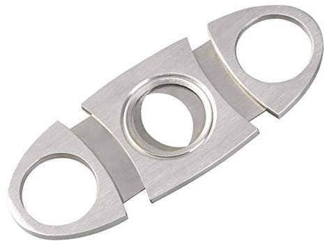Vicloon Cigar Cutter Twin Stainless Steel, Double Blade Guillotine Scissors, Pocket Cigar Tool, Silver