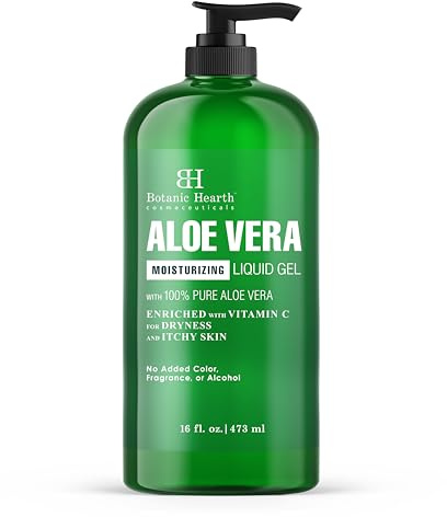 Botanic Hearth Aloe Vera Gel - From 100% Pure and Natural Cold Pressed Aloe Vera, 16 fl oz