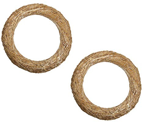 Coronas de Paja, 2 Piezas | Diámetro de 50 cm, Grueso de 8 cm | DekoPrinz | Corona de decoraciónde, decoraciónde Navidad, Corona de Paja para la personalización