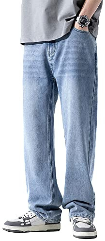 PARVENZA Herr Regular Fit Denim Jeans - Klassiska Raka Byxor, Hållbara, 5-Fickor, Bekväma Casual Byxor för Arbete, Skola, Resor & Dagligt Bruk - Finns i Storlekar 28-36