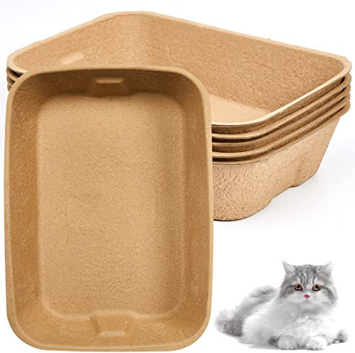 5 Stück kleine Einweg-Katzentoilette für Kätzchen, Einweg-Katzentoilette, 40,6 x 29,9 x 9,4 cm, Papierbox für drinnen und draußen, kleine Tiere, Katze, Hamster, Meerschweinchen, Mäuse, Häschen und