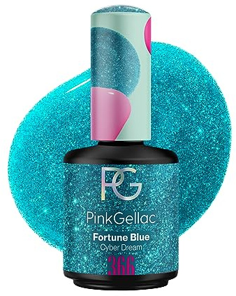 Pink Gellac UV-gel nagellack – 366 Fortune Blue 15 ml – Gel lack blå – långvarig gellack UV – lätt att ta bort shellac nagellack – Nail Gel Polish – UV nagellack Made in Holland