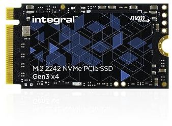 Integral 512GB M.2 SSD 2242 NVMe PCIe Gen3 x4 SSD - Read Speed bis zu 3000MB/s, Write Speed bis zu 2200MB/s - Internes 2242 SSD - Kompatibel mit PCs, NUCs, ultradünnen Laptops und Tablets