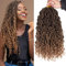 Mscat 14 Inch 8 Packs Ombre River Goddess Faux Locs Crochet Hair Wavy With Curly Ends Pre-looped River Locs Synthetic Crochet Braiding Bohemian Faux Locs Hair Extensions (14Strands/Pack T27#)