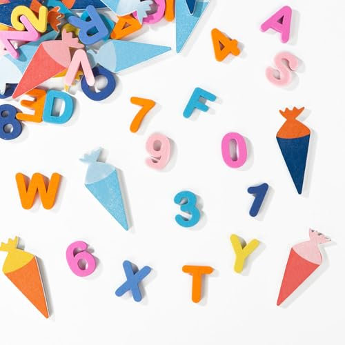 66 Stück 3 Muster Einschulung Streudeko Holz Bunt Zuckertüte Schulkind Tischdeko Kinder Schultüte Konfetti Schulanfang Deko Party Basteln Tisch Confetti für Schuleinführung Junge Mädchen