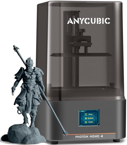 ANYCUBIC Photon Mono 4 10K Resin 3D Drucker, mit 7-Zoll-Monochrom-LCD-Bildschirm, Druckgeschwindigkeit 70 mm/h(High Speed Resin), LighTurbo Matrixlichtquelle, Druckgröße 153,4x87x165mm