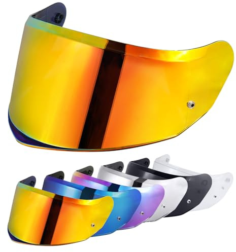 VCOROS Helmvisier für FF808 Stream II,Motorradhelm Visier,Motorrad Windschutzscheibe Helm Visier passen,Helmlinsenvisier Vollgesichtsanpassung (Chrom Rot)
