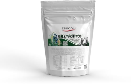 ZENDAFIT - Electrolitos en Polvo - 240g - Sabor clorofila o naranja - Repone Electrolitos, Hidrata y Mejora el Rendimiento Deportivo