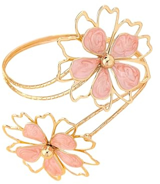 Bracelet - Motif : fleur égyptienne creuse - Vintage - Bracelet de bras - Chaîne de corps - Bijoux pour femmes, taille unique, Métal, Pas de gemme