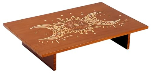 PH PandaHall 30.5x20cm Table d'autel Table D'Table de Méditation en Bois pour Décor Mystique, Gravé Wiccan, Cristaux, Bougies, L'encens ou Les, Petites Statues, Voyage
