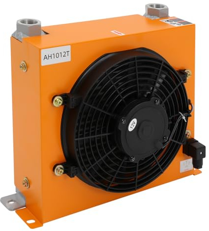 120 W 12 V DC hydrauloljekylare, 100 l/min, hydraulisk luftkylare, AH1012T luftkyld, oljekylare, lågt buller, standard RC1-tums gänga