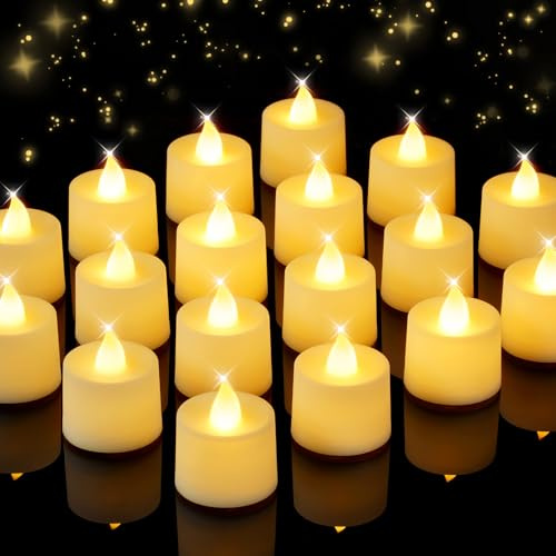 Homemory Led Tealight Flameless Candles Battery Electric Realistic Bright, Last for 100+ Hours, Warm White for Wedding Decoration, Proposals, Birthday Party, 12 Pack