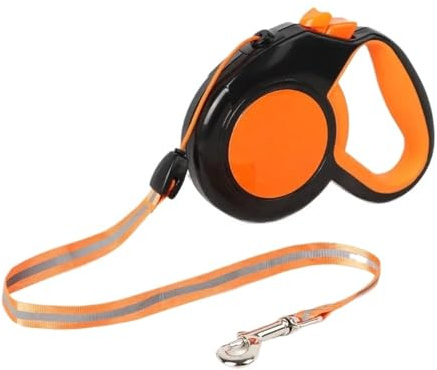 Correa Reflectante for Mascotas de 3M/5M/8M, Accesorios retráctiles automáticos for Perros, compatibles con pequeños(Orange,8M)