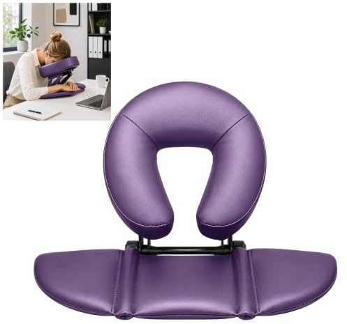 Viridux Appuie Tete Massage pour Lit, Système de Massage sur Table pour Le Visage, Réglable Coussin Massage Lit pour Table De Massage, pour Lits De Beauté (Violet)