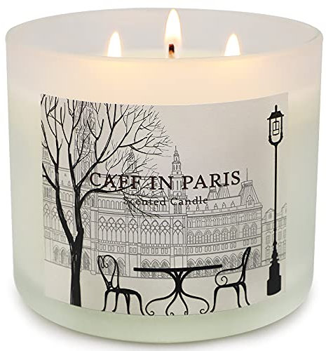 Scented Candle 3 Wick Large Jar Candle with Lid 14 oz Soy Wax with Essential Oils Coffee and Milk for Home Fragrance Gift Set for Women Up to 75 Hours Aromatherapy Candle for Her