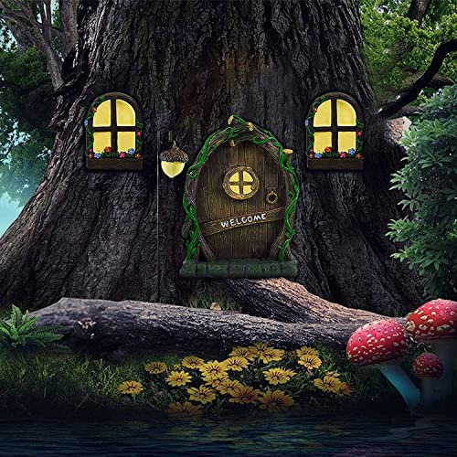 Sternstunde Décorations Arbre Elfe en Miniature, Décoration du Jardin extérieur, Arbre Art Décorations, Décoration de la Porte de la Maison des fées 3D, Un Accessoire pour Jardin pour Gnoms et Fées