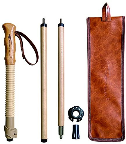 FOREST PILOT Bastoni da trekking – Confezione da 1 – Bastone da trekking o da passeggio regolabile – Forte, legno di faggio naturale – Chiusura a scatto a regolazione rapida – Impugnatura in legno di
