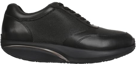 MBT Nafasi 5 Scarpe Eleganti da Uomo Anatomiche e Comode Calzature Fisiologiche Confort e Stabilità con Suola Curva. Scarpe Casual in Pelle con Piattaforma e Lacci. Colore Nero