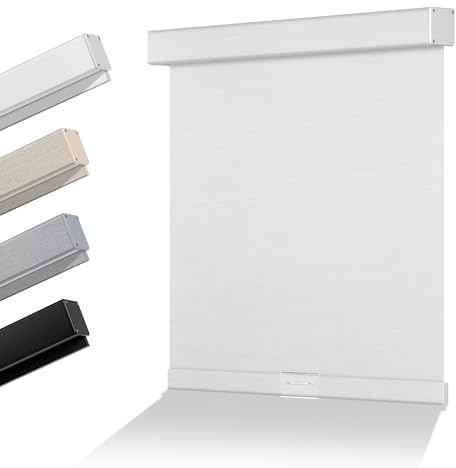 Boolegon Blackout Roller Shades for Windows,Cordless,Jacquard Fabric,Roller Windows Blinds,Thermal Insulated UV Protection,Window Shades for Home,Office,Bedroom,Door,Blackout-Pure White,31 W x 84 H