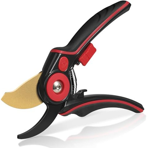 FLORA GUARD Sécateur de jardin 21cm, sécateur de branches professionnel avec lame SK5, ciseaux à fleurs avec manche ergonomique, outil de jardin idéal pour greffer, tailler, récolter