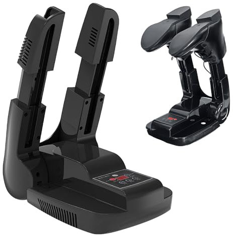 SKIKHN Asciuga Scarpe Elettrico, Asciuga Scarpe Portatile, Asciuga Stivali Deodorante ad Ozono Timer Intelligente, Asciuga Stivali Pieghevole, per Scarpe da Calcio Scarponi da Sci Calzini (Nero-01)