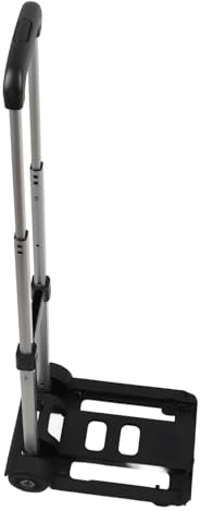 Chariot à bagages pliable avec roues, petit diable portable pour déménagement, shopping, voyage, chariot léger pour articles légers, corde élastique et roues en caoutchouc incluses, noir