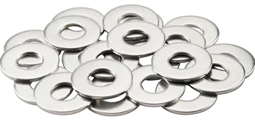 Gendewiner M8 Washers (20 Pack) M8 x 16x1.6mm Large OD Plain Wide Metal Round Flat Spacer Repair Washer 304 Stainless Steel Washers For Screws Bolt