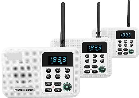Citofono, di interfono domestico senza fili di un pezzo for gli uffici commerciali della casa Comunicazione intercom da stanza a stanza FM Portata 1 miglio 22 canali per aziende