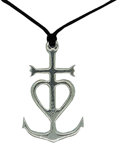 Pendentif Croix Camarguaise, Symbole Traditionnel de la Camargue, Fait Main en Étain, Cordon Réglable