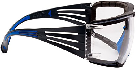 3M SecureFit 400 Schutzbrille mit Scotchgard Anti-Fog Beschichtung, Rahmenfarbe blau/grau, klare Gläser, SF401SGAF-BLU-F EU