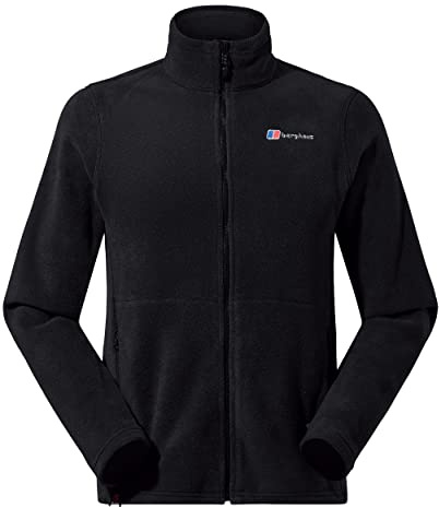 Berghaus Men's Prism Polartec Interactive Full Zip Fleece Jacket | Added Warmth | Smart Fit | Durable Design Fleece Full Zip, Black/Black, L