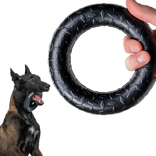 Monster K9 Indestructible Ring Dog Toy Durable for Aggressive Chewers - Safe, Non-Toxic Natural Rubber - Chew, Tug & Fetch - Tough, Heavy Duty - USA Made - Solid-Core, 6.5x1.5