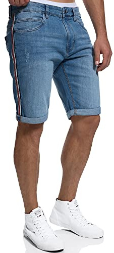 Indicode Hommes Fife Jeans Shorts | Pantalon Court en Jean à 5 Poches