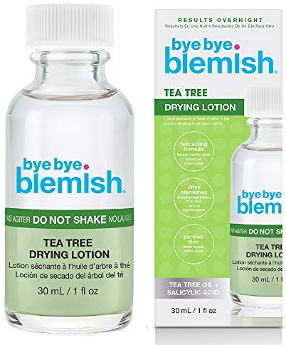 Bye Bye Blemish Lotion d'arbre à thé 30 ml, antiseptique naturel, nettoie et nettoie les impuretés, aide à revitaliser les pores, à réduire les rougeurs et à sécher les imperfections