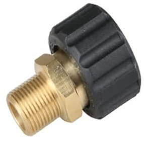 1 adattatore per idropulitrice da 3/8 di pollice maschio a M22 femmina a pressione rapida in ottone filettatura interna a sgancio rapido tubo flessibile parti di collegamento, nucleo di spina da 14 mm