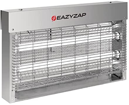 Eazyzap FP985 Energisparande LED skadedjur flugor och insekter, 150 m² täckning, hållbar och rostbeständig rostfritt stål, Eco-glödlampor: 2 x 10 W, ersättning AJ638