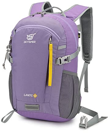 SKYSPER Small Hiking Backpack, 20L Lightweight Travel Backpacks Hiking Daypack Rucksack Women Men for Trekking Backpacking Outdoor Sports(Purple)