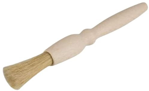 teemando® Haushaltspinsel, rund, 18 x 1,8 cm, ein runder Backpinsel mit Naturborsten und Buchenholz