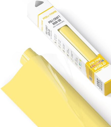 Poli-flex® Turbo® transfer film for textiles, flex film for iron-on, plotter film for DIY shirts, pastel yellow, 30.5 cm x 122 cm