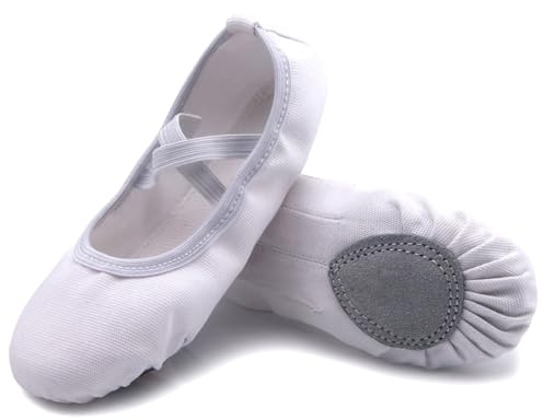 Uniuni Chausson Danse Classique Fille Toile Demi Pointe Chaussons Ballet Femme Pantoufle de Ballet Gymnastique Yoga Chaussure pour Enfants Adultes