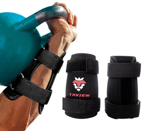 Kettlebell Wrist Guards, Adjustable Straps for Comfortable Fit, 7mm Protection - Covers Wrist and Forearm, Wear on Skin and Shirt, Lightweight and Durable (Pair)