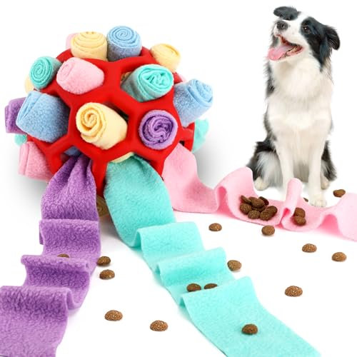 Rubessia Schnüffelball für Hunde Interaktives Hundespielzeug Schnüffelteppich Schnüffelspielzeug Schnüffelspielzeug Hund, Sniffle Leckerli für Kleine Mittelgroße Hunde Haustier