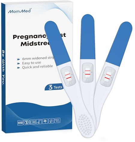 MOMMED Test di Gravidanza, 3 Unità di Test di Gravidanza Confezionate Singolarmente, Test HCG, Test Gravidanza, Pregnancy Test, Risultati in 1 minuto più veloci