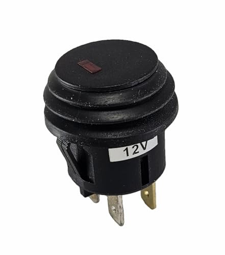 Interruttore a pressione impermeabile per auto, 12 V, 20 A, con punto rosso, montaggio a scatto in foro da 20 mm, interruttore on/off a 3 poli per auto, camion, barche ASW-29D