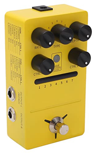 Pedale Multieffetto per Chitarra, Pedale Flanger Pedale Multi Modulazione Stereo 11 Effetti di Modulazione True Bypass Pedale Trill Tremolo con Cambio di Fase per Chitarra