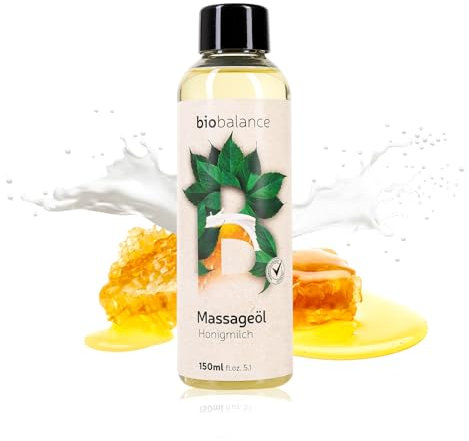 BIO BALANCE Honigmilch Massageöl 150ml - intim geeignetes, natürliches Körperöl für Entspannung & Massage für Körpermassagen & Hautpflege - für trockene & anspruchsvolle Haut - DERMATOLOGISCH GETESTET